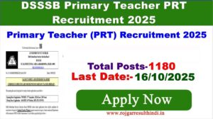 Read more about the article DSSSB Primary Teacher PRT Recruitment 2025  | 1180 पद Apply Now