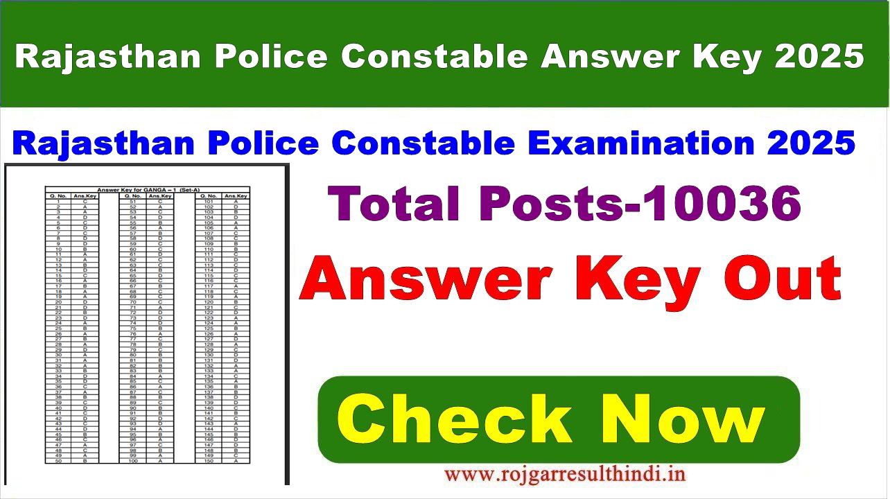 Read more about the article Rajasthan Police Constable Answer Key 2025 | Download PDF Solution